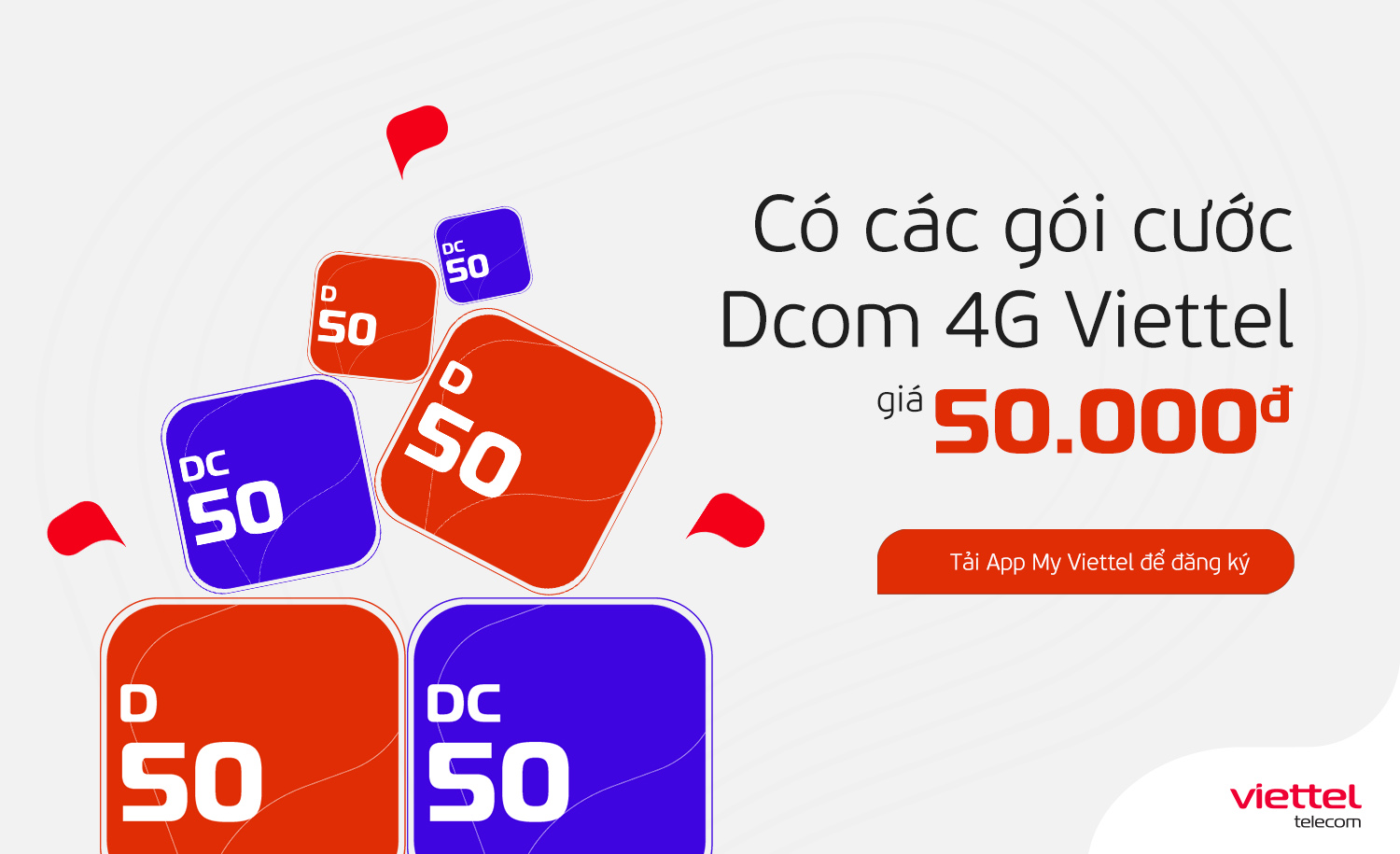 Các gói cước Dcom 4G Viettel giá rẻ